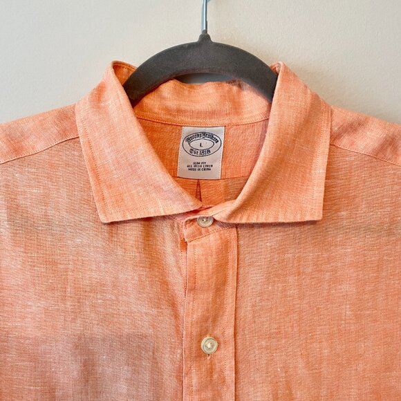 Men's Brooks Brothers Irish Linen Dress Shirt - Picture 2 of 7